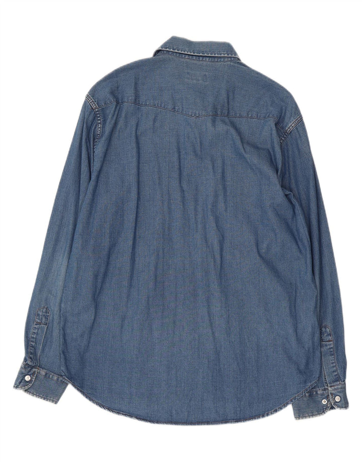 CARRERA Mens Denim Shirt Large Blue Cotton