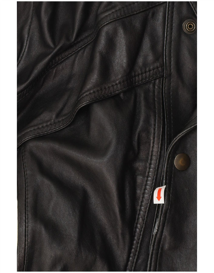 VINTAGE Mens Leather Jacket IT 50 Large Black Leather