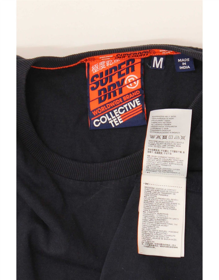 Мужская футболка Superdry Top среднего размера, темно-синяя, хлопок