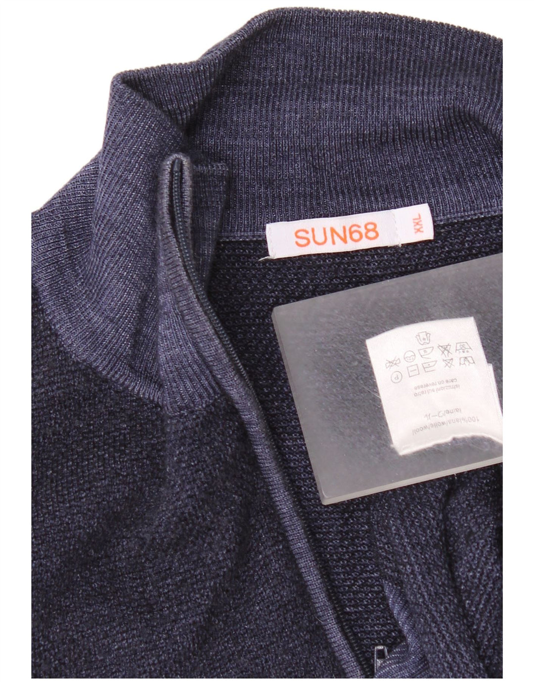 Женский кардиган Sun68 UK 20 2XL Темно-синий из шерсти