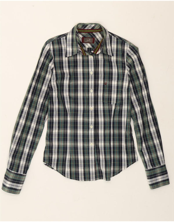 Женская рубашка Scout UK 12, хлопок, средний зеленый цвет в клетку