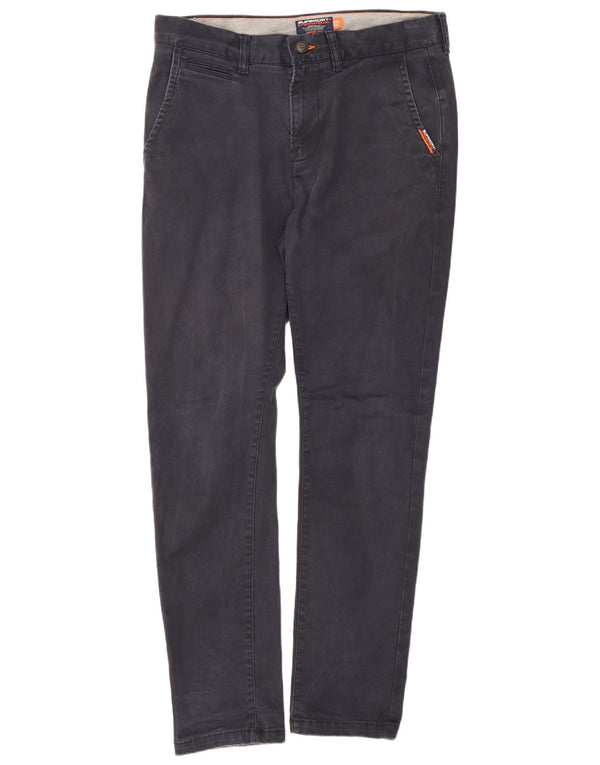 Мужские узкие брюки-чиносы Superdry W32 L32, темно-синие, хлопок