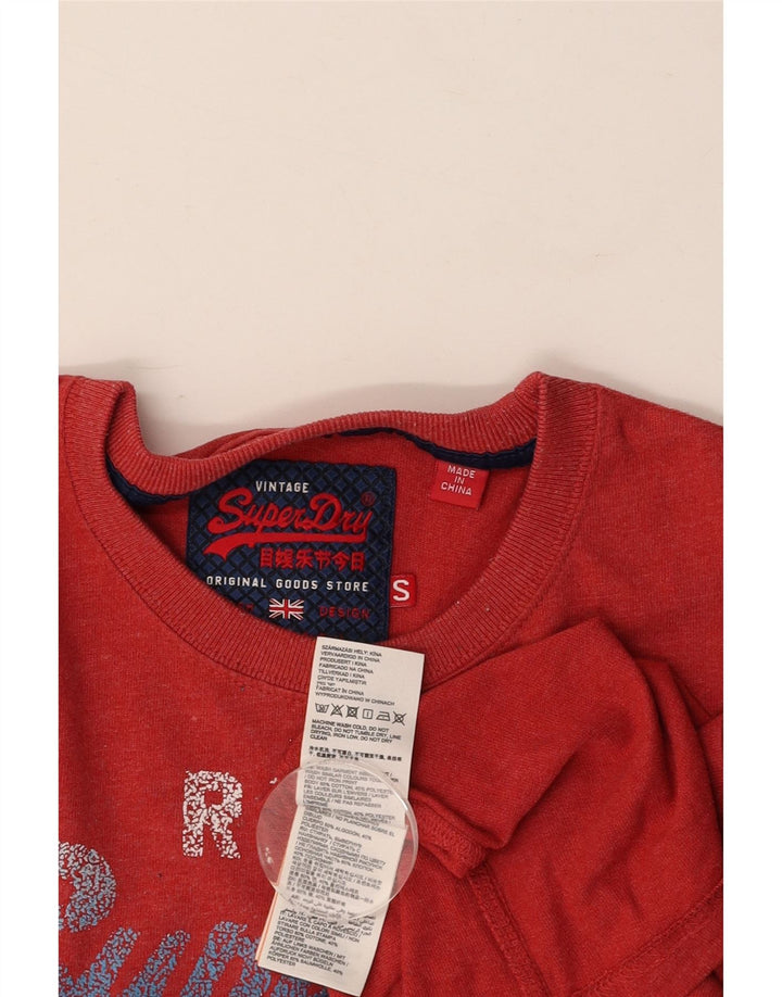 SUPERDRY Мужская футболка с рисунком, маленький красный хлопок