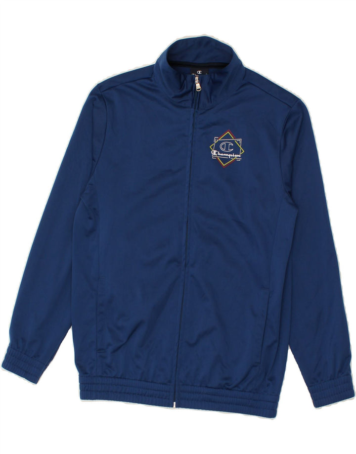 CHAMPION Boys Tracksuit Top Jacket 11-12 Years Large Navy Blue Polyester Vintage Champion and Second-Hand Champion from Messina Hembry 