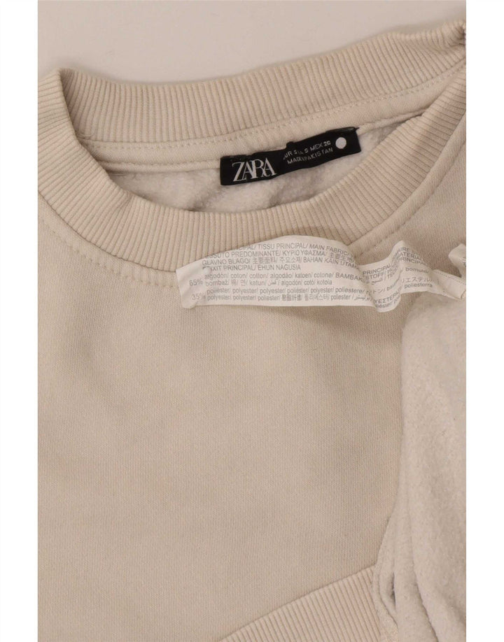 Женский свитер Zara UK 10, маленький белый хлопковый джемпер