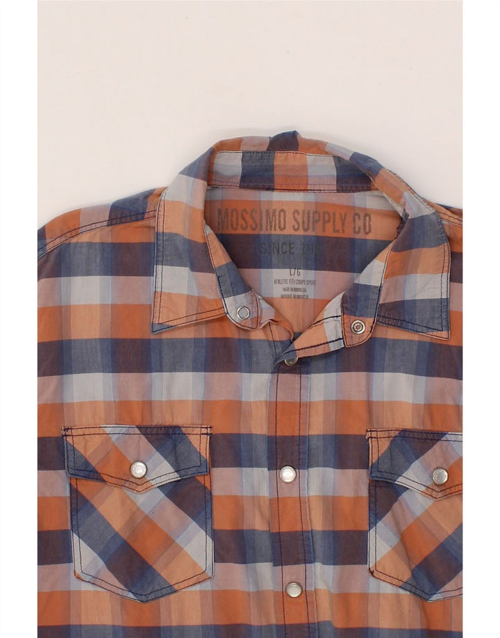 MOSSIMO Mens Shirt Large Orange Check Cotton Vintage Mossimo and Second-Hand Mossimo from Messina Hembry 