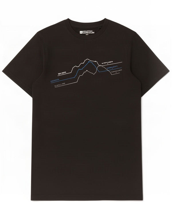 Mountain Warehouse Мужская футболка с рисунком Топ XS, черный хлопок