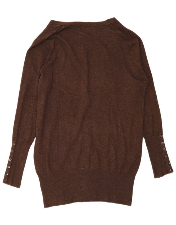 Женский кардиган Zara UK 14, большой коричневый вискоза