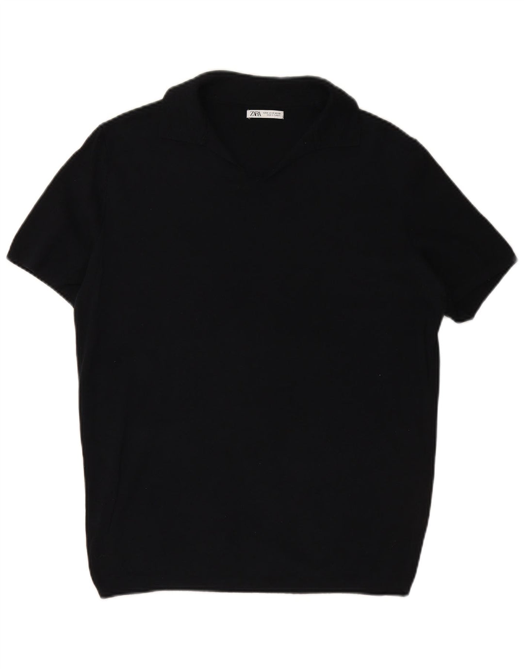 Мужская рубашка-поло ZARA среднего размера, темно-синяя