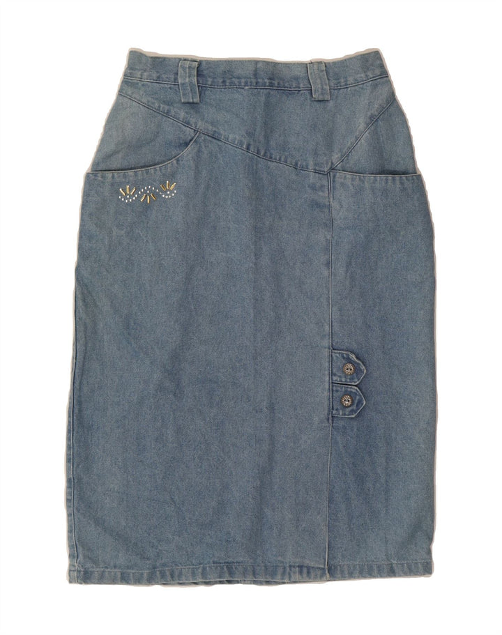 VINTAGE Womens Denim Skirt IT 44 Medium W26 Blue Cotton Vintage Vintage and Second-Hand Vintage from Messina Hembry 