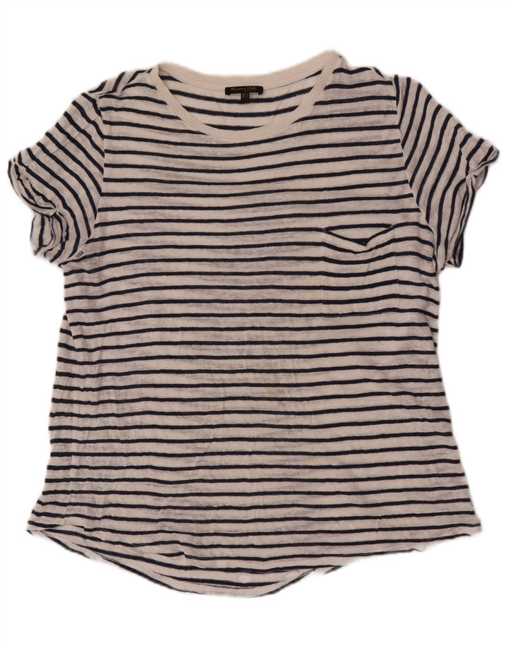 Женская футболка Massimo Dutti Top UK 14 Medium Белая Полосатая
