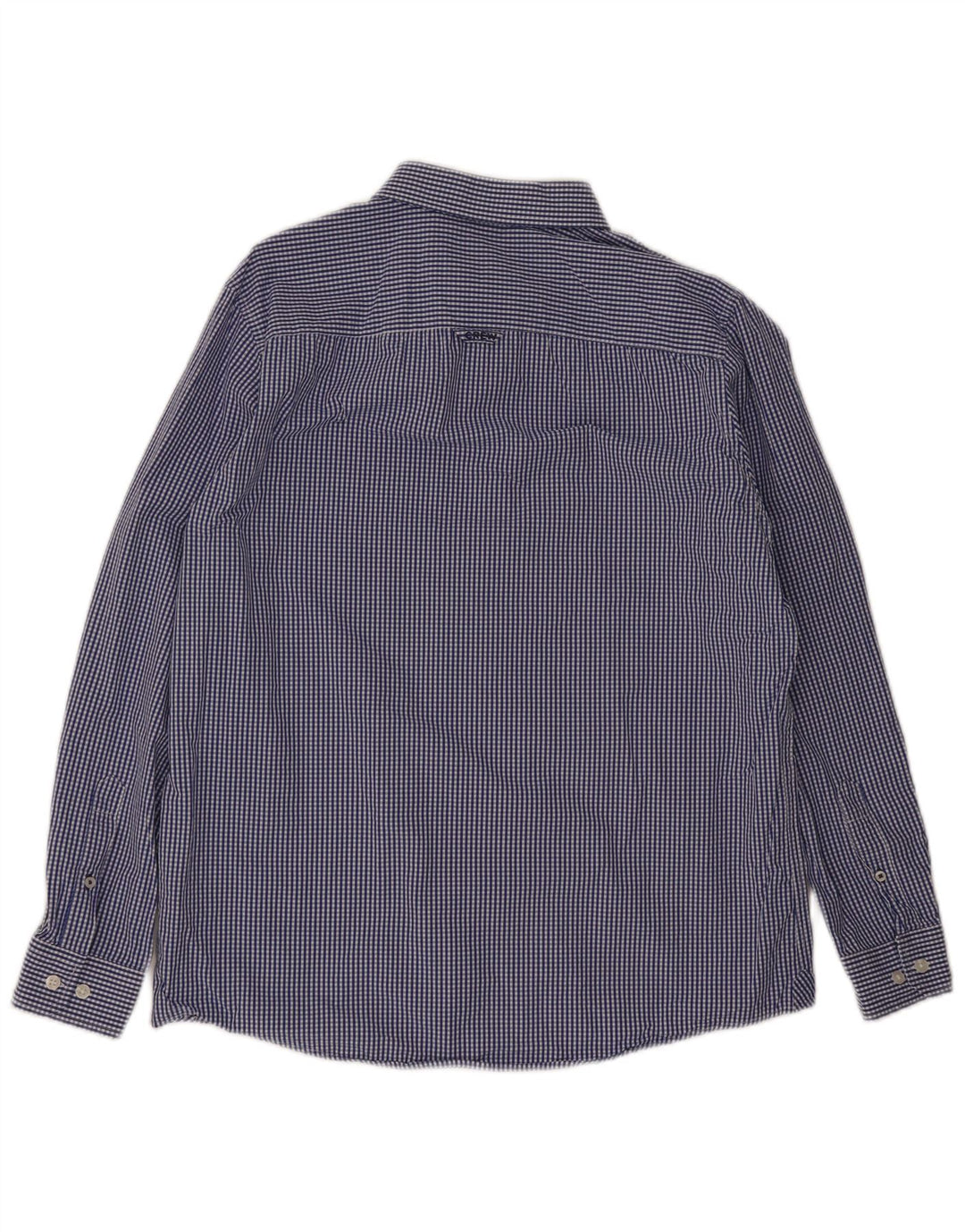 Crew Clothing Мужская классическая рубашка большого размера из хлопка в мелкую синюю клетку