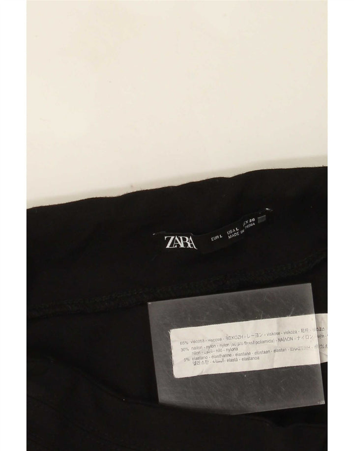 Женские леггинсы Zara UK 14, большие черные из вискозы
