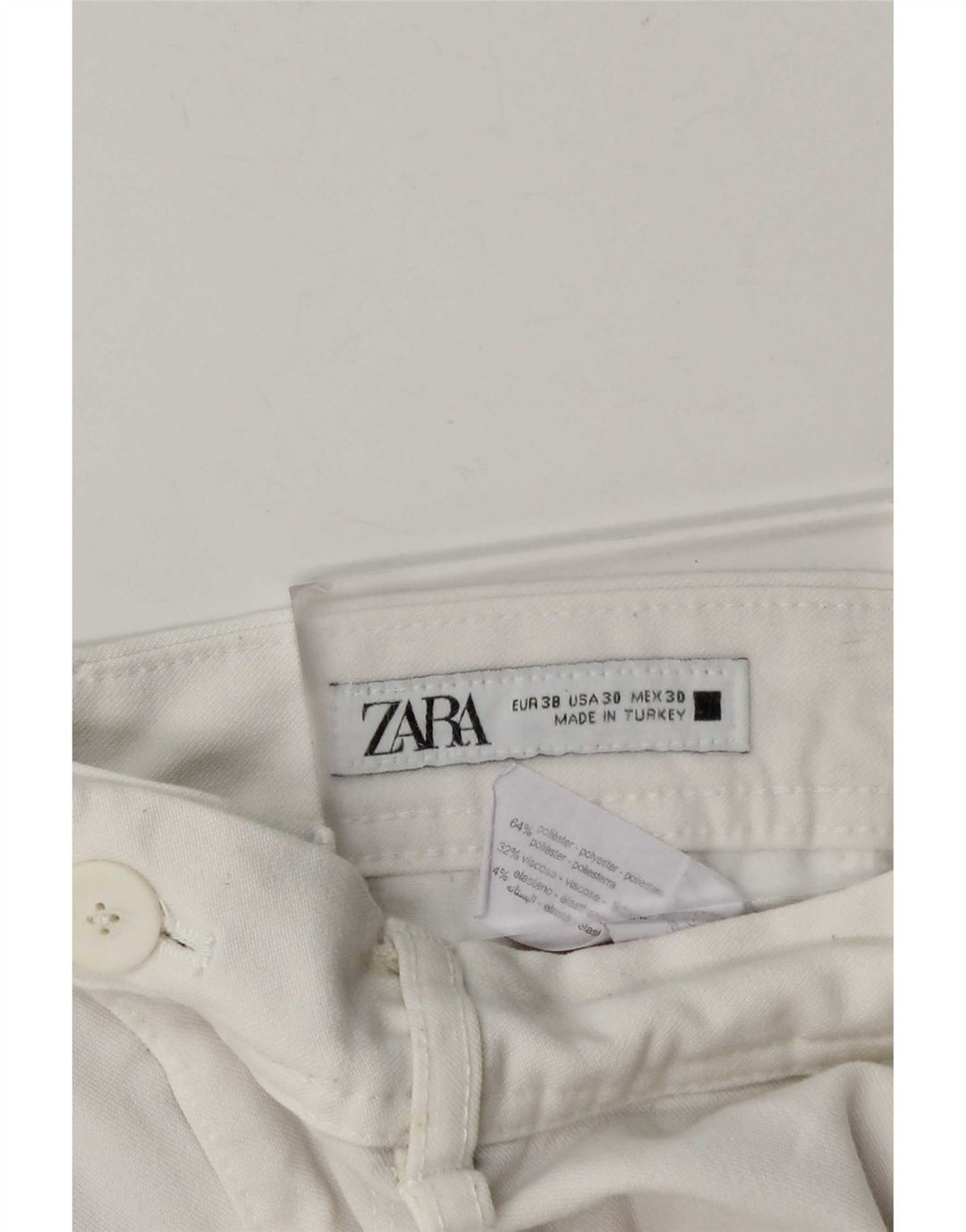 Мужские узкие брюки-чиносы Zara EU 38 Small W30 L28, белый полиэстер