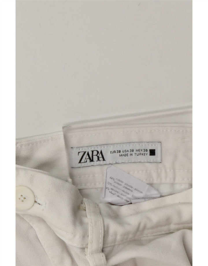 Мужские узкие брюки-чиносы Zara EU 38 Small W30 L28, белый полиэстер