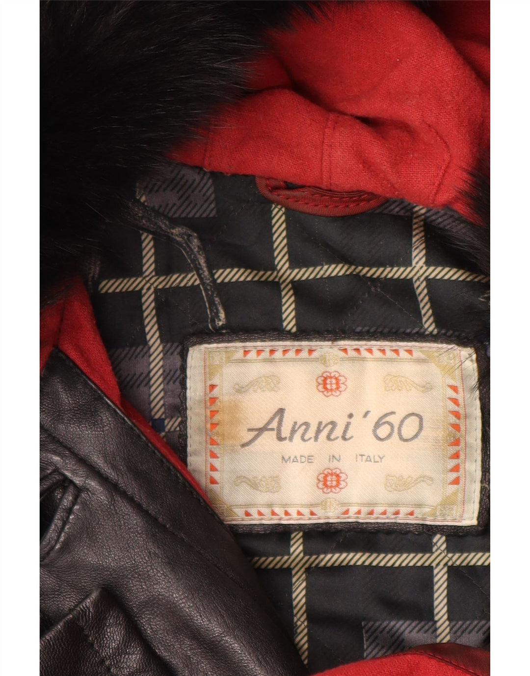 VINTAGE Женское кожаное пальто оверсайз с капюшоном IT 42 Medium Black Leather