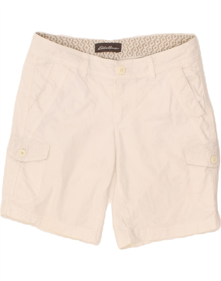 EDDIE BAUER Womens Cargo Shorts US 4 Small W30  White Cotton Vintage Eddie Bauer and Second-Hand Eddie Bauer from Messina Hembry 