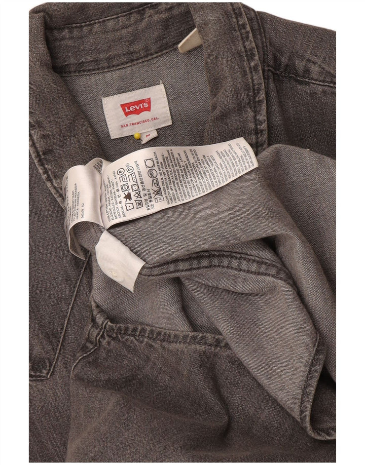 Мужская джинсовая рубашка Levi's из хлопка среднего серого цвета