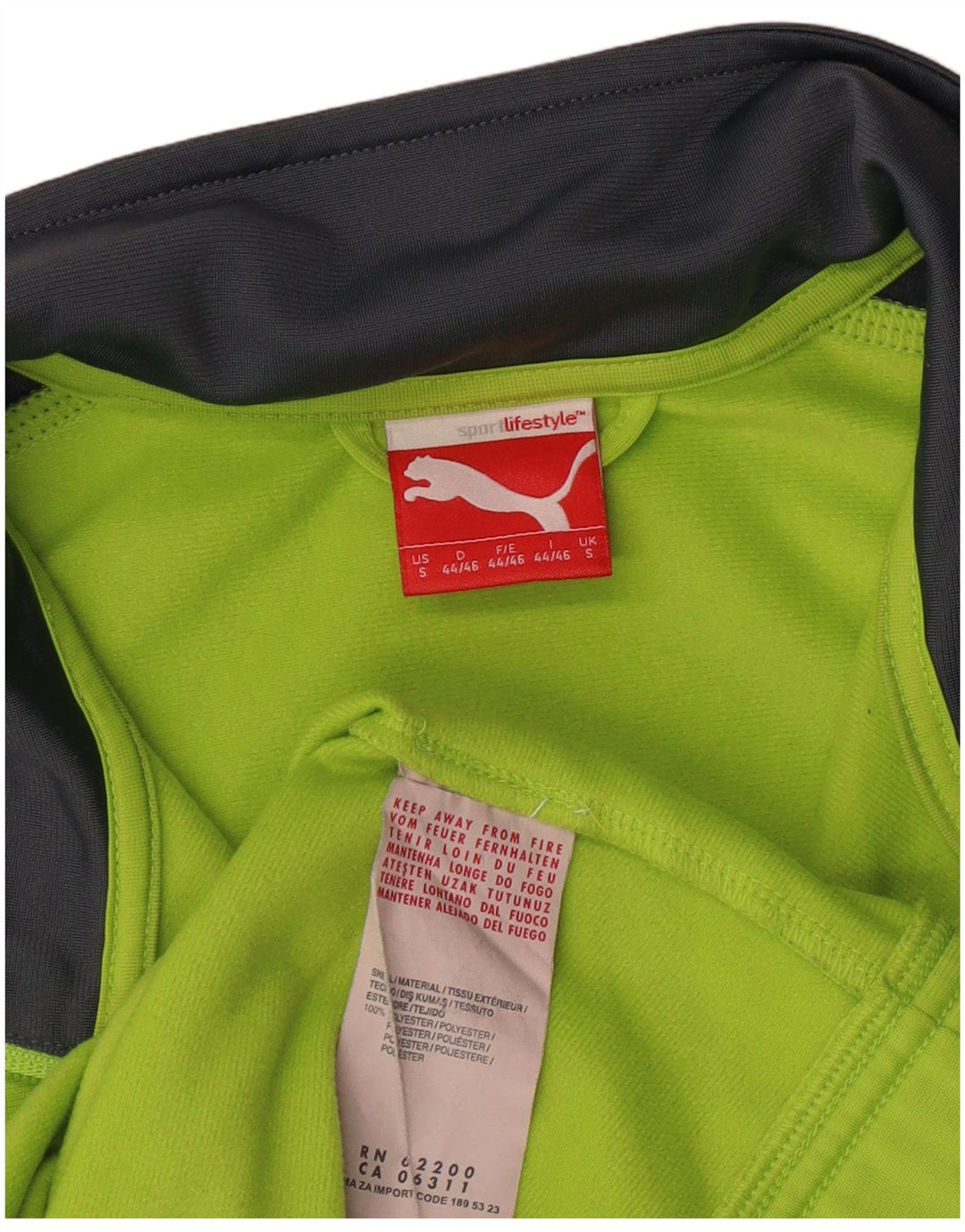 Мужская спортивная куртка с графическим рисунком PUMA, маленькая зеленая полиэстер с цветными блоками