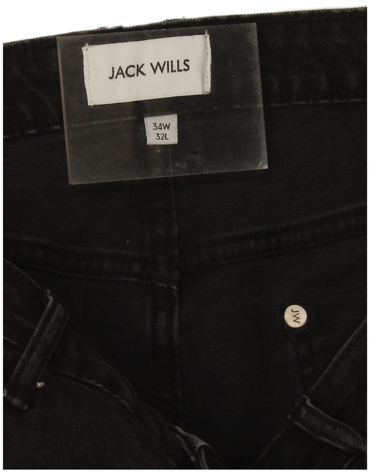 Мужские узкие джинсы Jack Wills W34 L29, черный хлопок