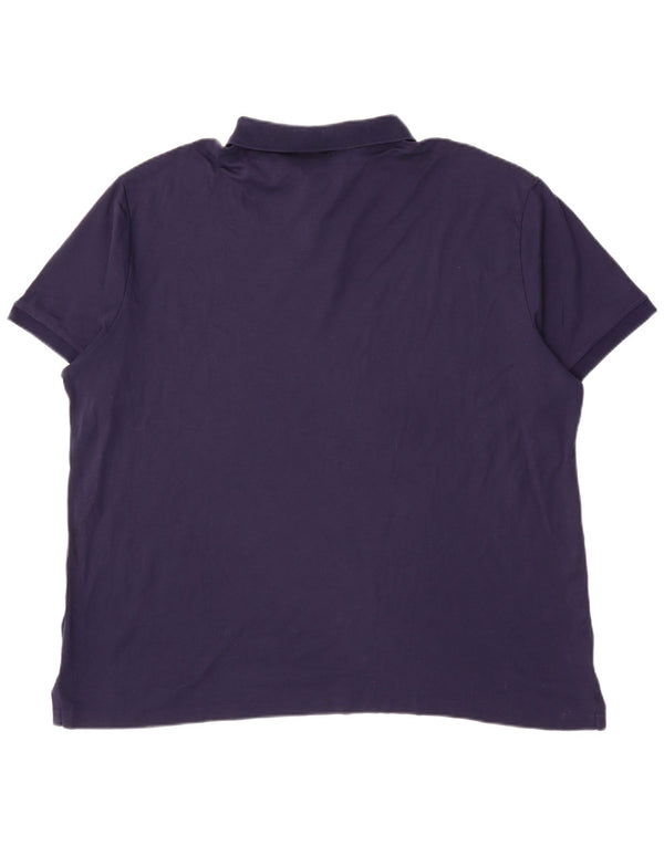 Мужская приталенная рубашка поло Polo Ralph Lauren 2XL, темно-синяя, хлопок