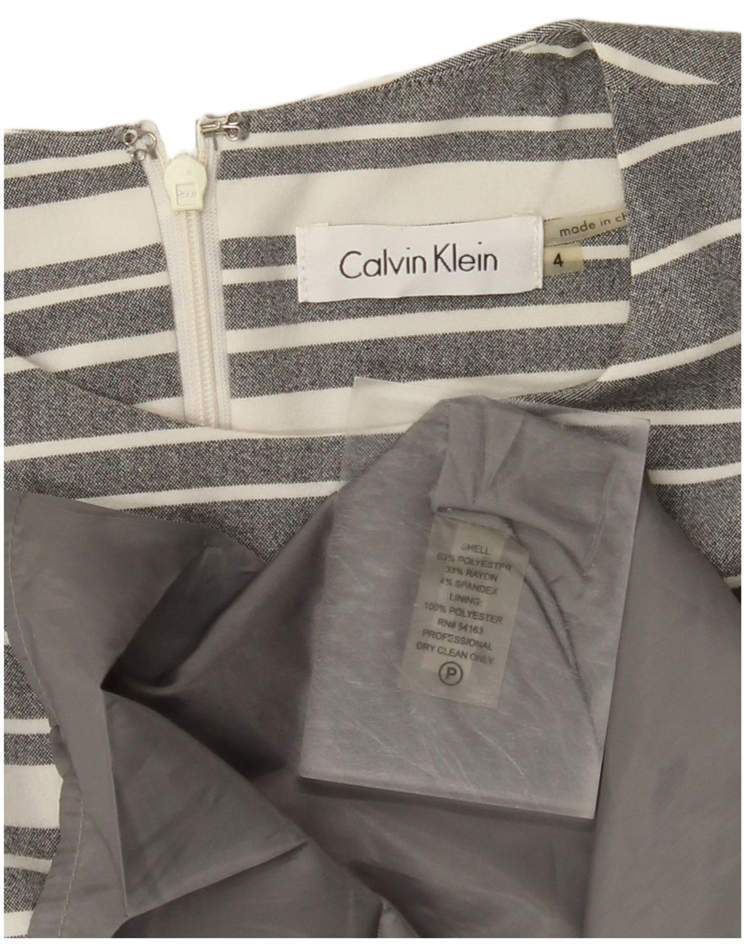 Женское платье А-силуэта без рукавов CALVIN KLEIN, США, 4 размера, маленькое серое в полоску