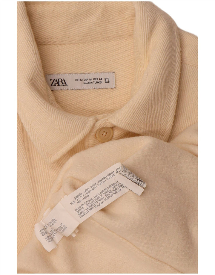 Мужская верхняя рубашка Zara фланелевая рубашка среднего бежевого цвета из полиэстера