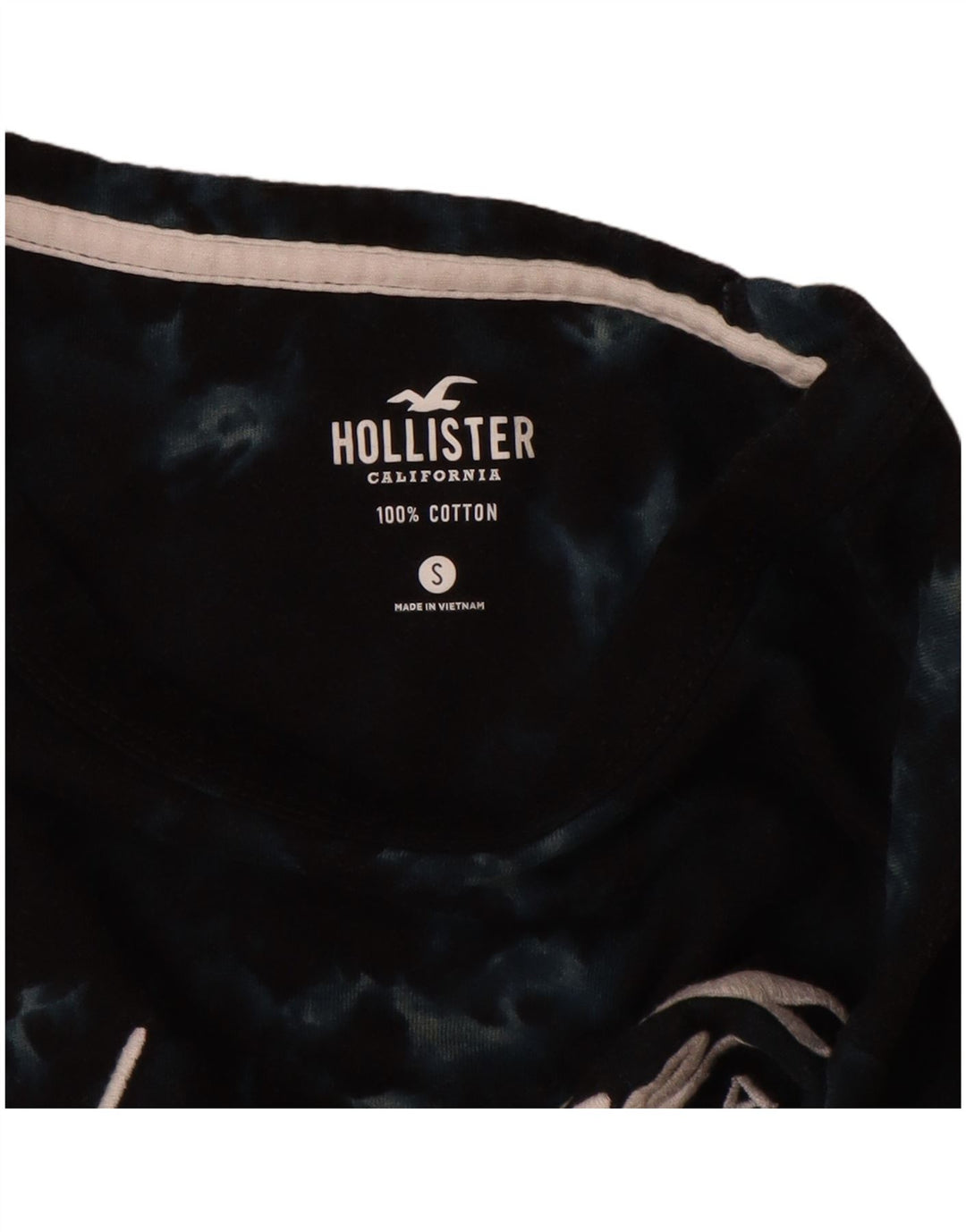 Мужская футболка с рисунком HOLLISTER, маленькая, темно-синяя, хлопковая с рисунком тай-дай