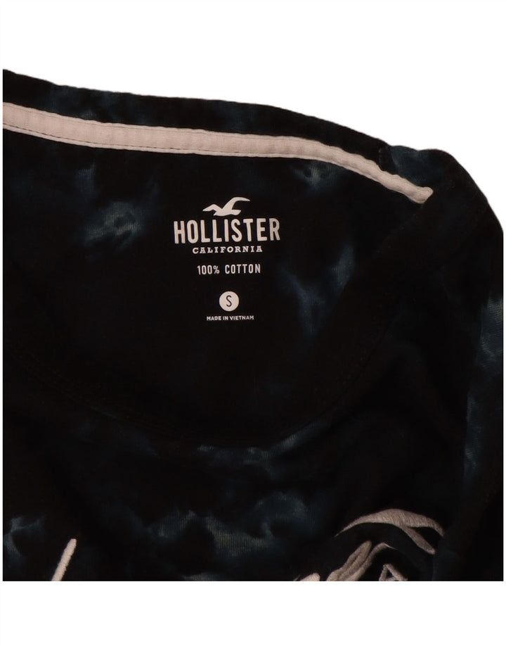 Мужская футболка с рисунком HOLLISTER, маленькая, темно-синяя, хлопковая с рисунком тай-дай