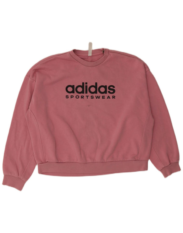 Женский джемпер оверсайз с графическим рисунком Adidas UK 20/22 XL Розовый хлопок