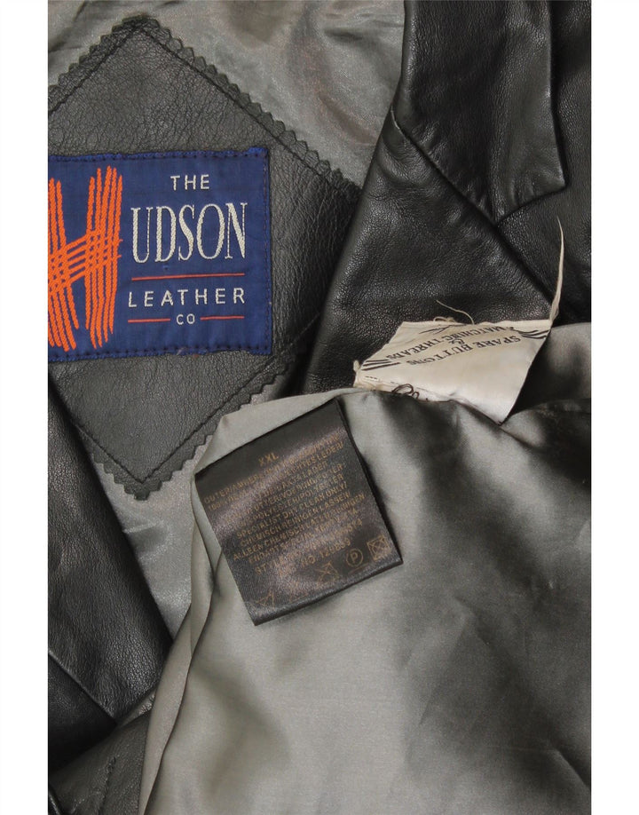 Мужская кожаная куртка HUDSON UK 44 2XL черная кожа