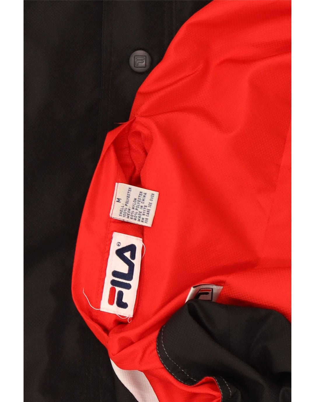 Fila Мужской двусторонний спортивный костюм с графическим рисунком, верхняя куртка, средний красный, с цветными блоками