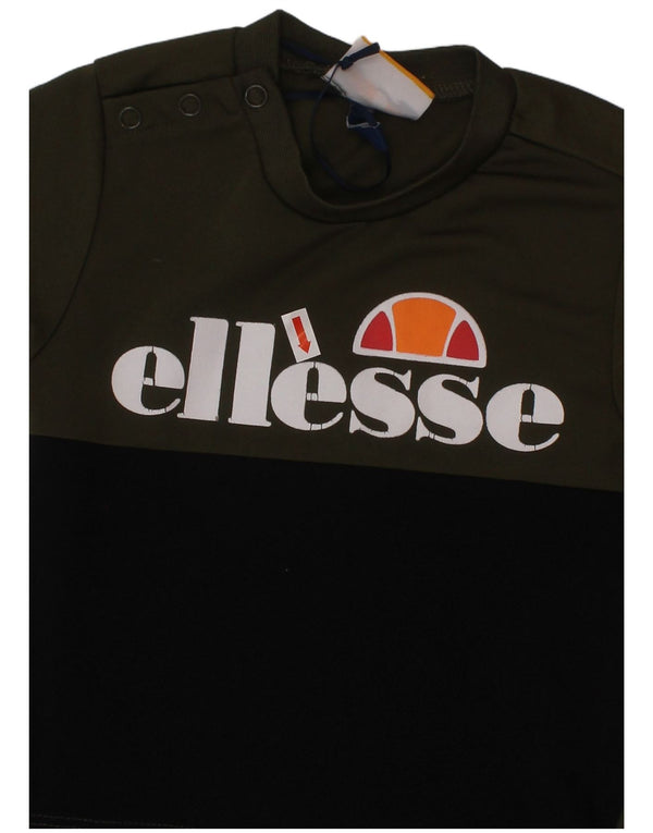 Футболка ELLESSE с рисунком для мальчиков, топ 6–9 месяцев, цвет хаки, цветные блоки