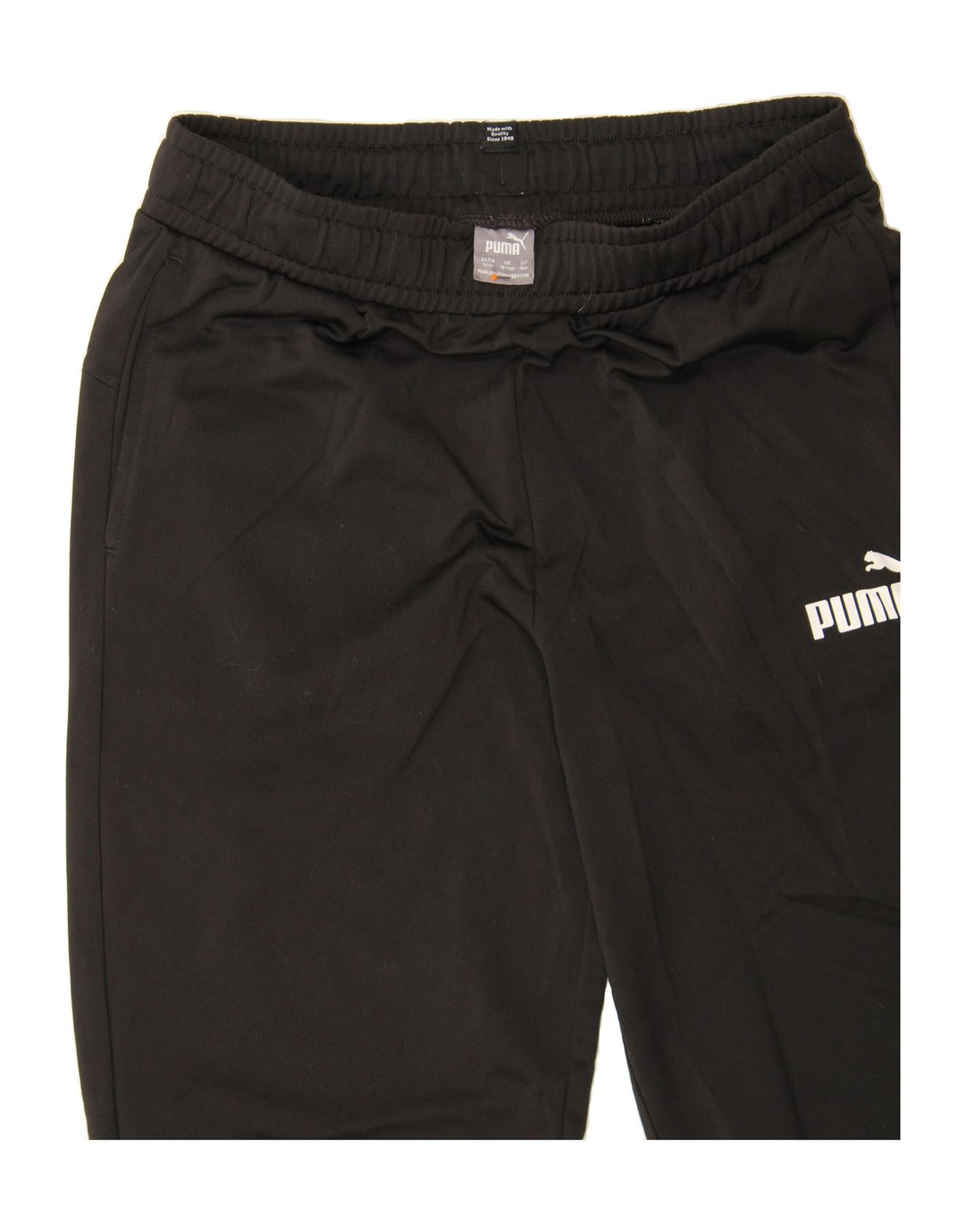 PUMA Boys Tracksuit Trousers Joggers 13-14 Years Black Polyester Vintage Puma and Second-Hand Puma from Messina Hembry 