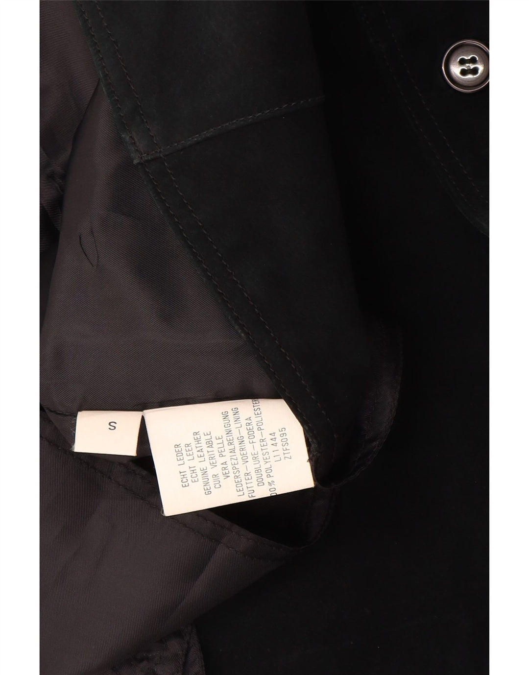 Винтажный женский замшевый жилет UK 10, маленький черный кожаный