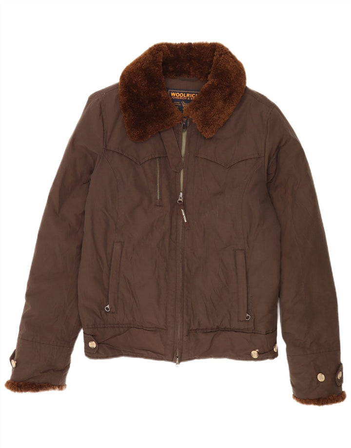 Женская стеганая куртка Woolrich UK 16, большой размер, коричневый хлопок