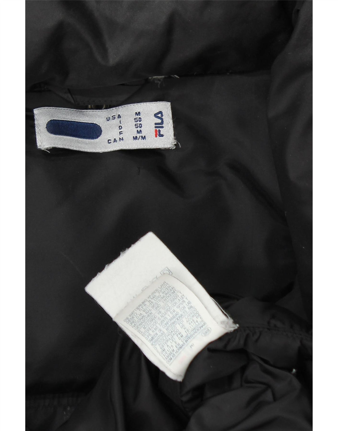 Мужская стеганая куртка FILA с капюшоном UK 38, средний черный нейлон