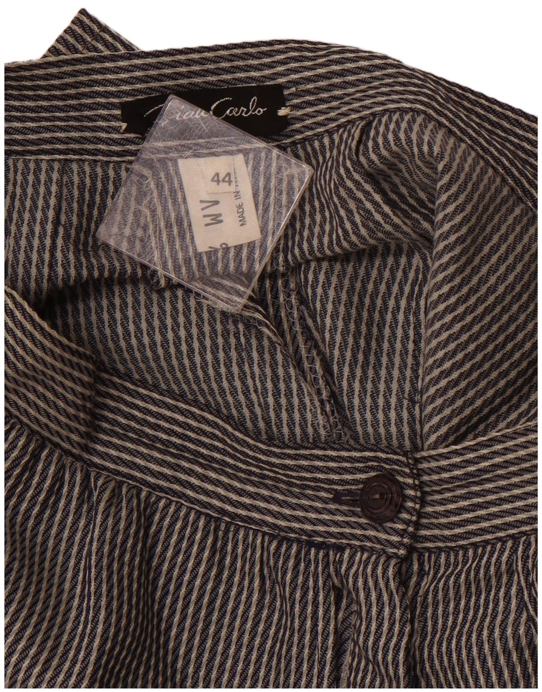 ВИНТАЖНЫЕ женские шорты-бермуды с высокой талией IT 44 Medium W26 Серые в полоску