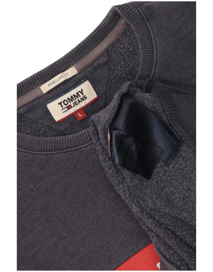 Мужской свитер Tommy Hilfiger, большой темно-синий с цветными блоками