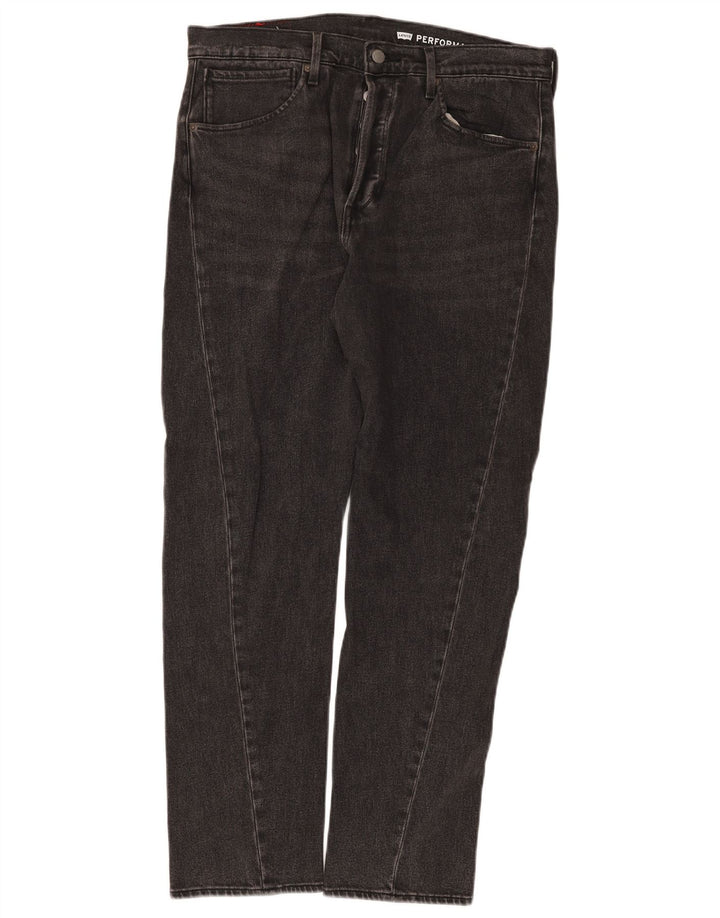 LEVI'S Mens 502 Tapered Jeans W33 L32 Black Cotton