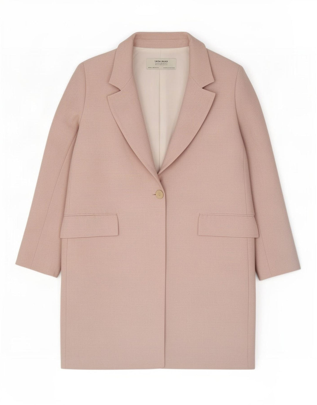 Женское пальто оверсайз Zara UK 10, маленький розовый полиэстер