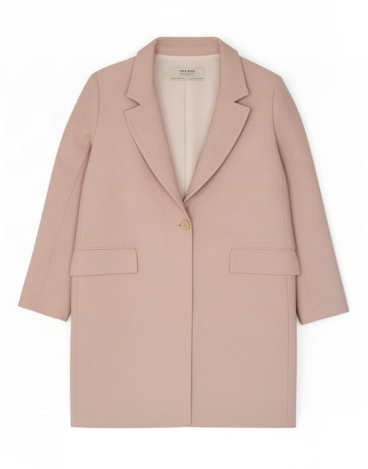 Женское пальто оверсайз Zara UK 10, маленький розовый полиэстер