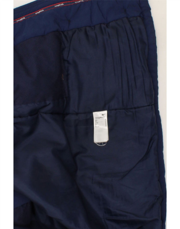 KANGAROOS Womens Graphic Hooded Padded Jacket UK 12 Medium Navy Blue Vintage Kangaroos and Second-Hand Kangaroos from Messina Hembry 