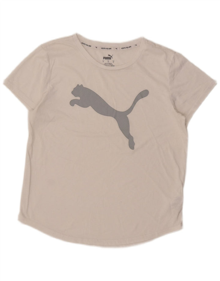 Женская футболка с рисунком PUMA Top UK 14, средний белый полиэстер