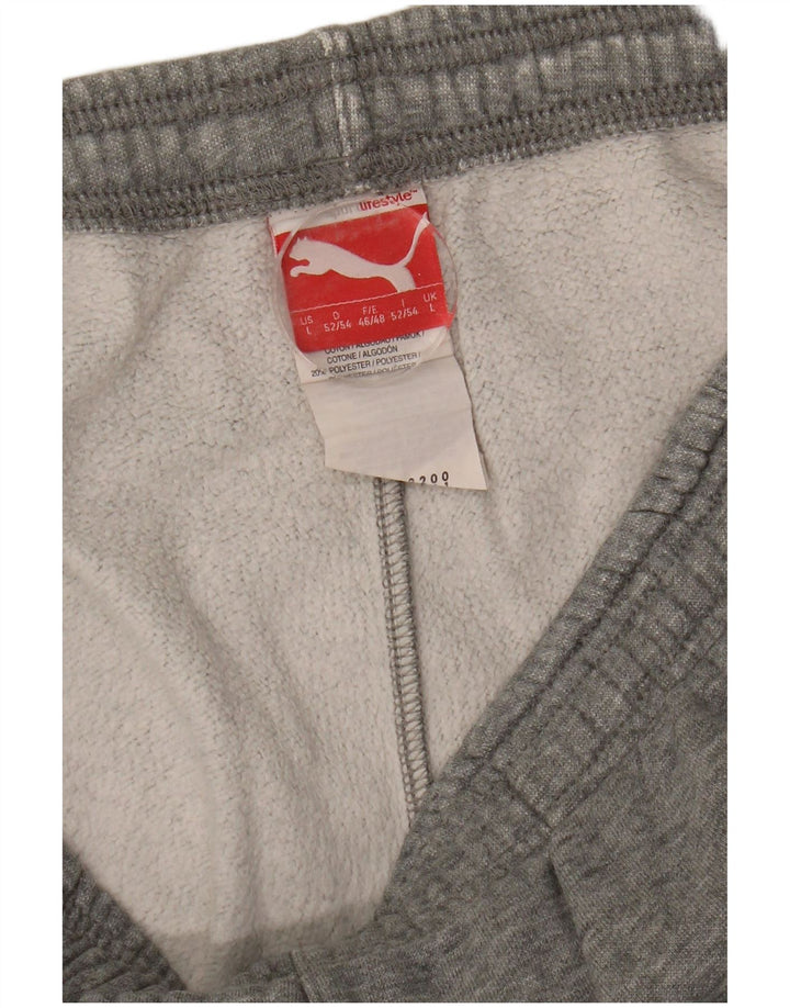 PUMA Mens Tracksuit Trousers Joggers Large  Grey Cotton