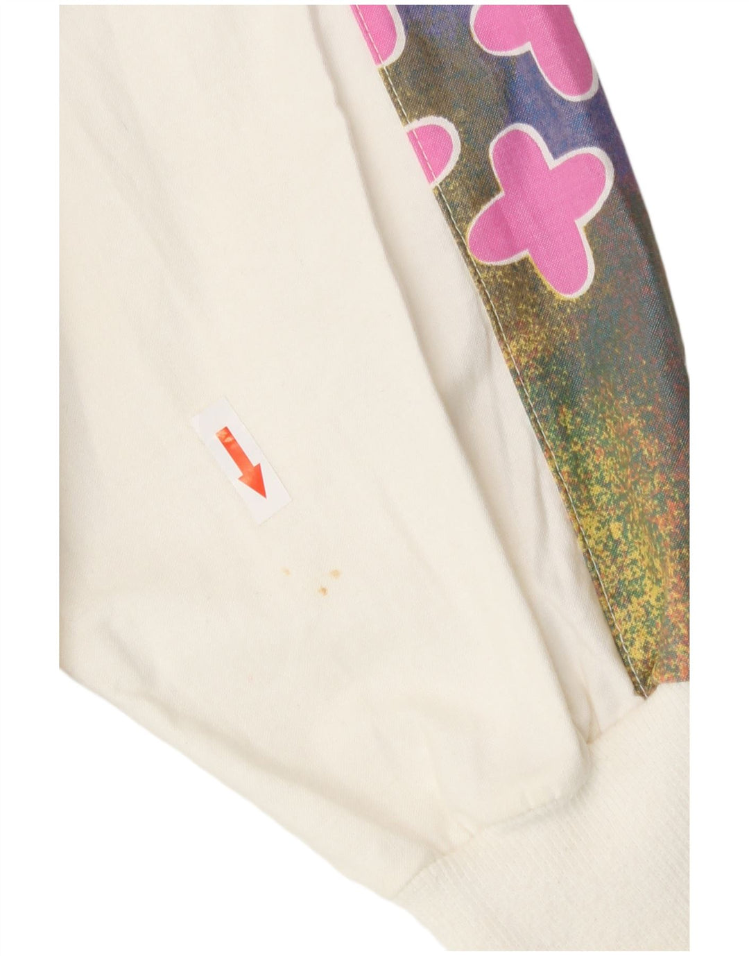 Винтажный мужской спортивный костюм с абстрактным узором, верхняя куртка EU 44/46, маленький белый цвет