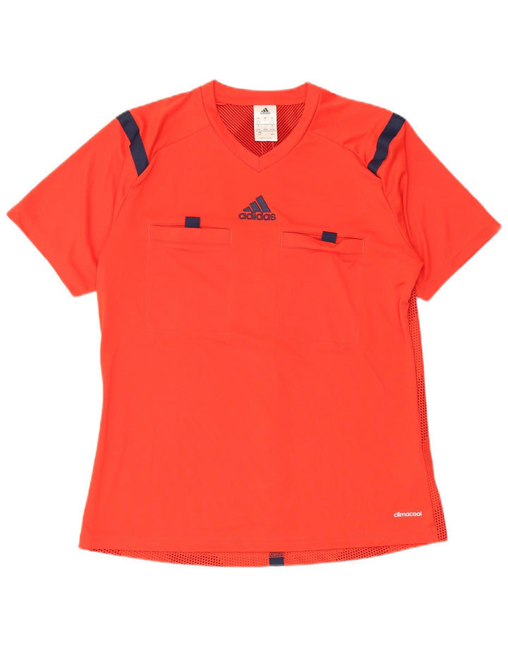 Футболка Adidas Climacool для мальчиков, топ 15–16 лет, полиэстер в большую красную полоску