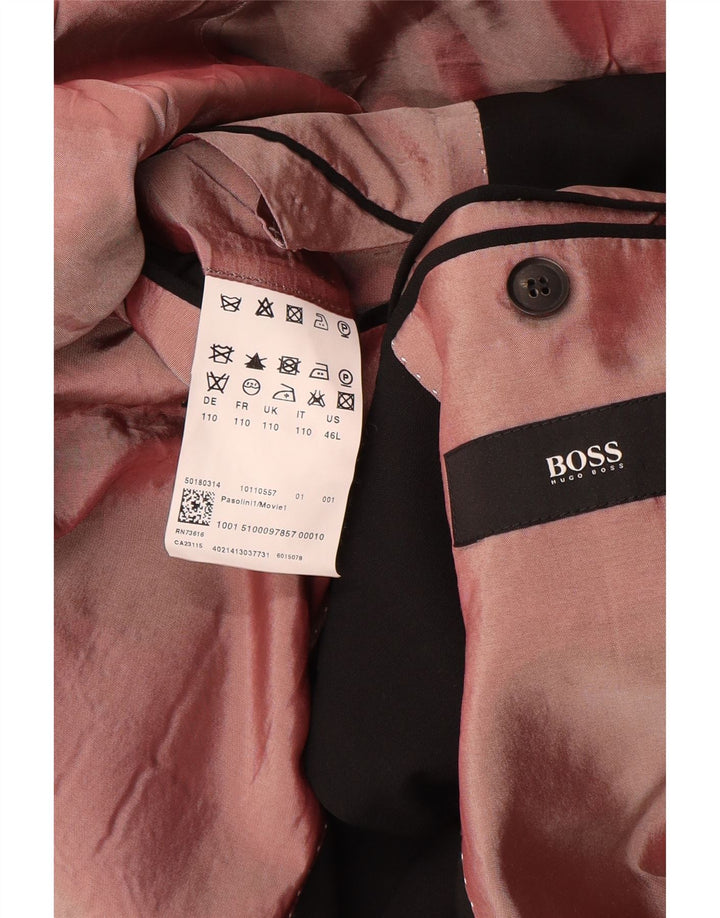 Мужской пиджак Hugo Boss на 2 пуговицах, США 46, 3XL, черная шерсть
