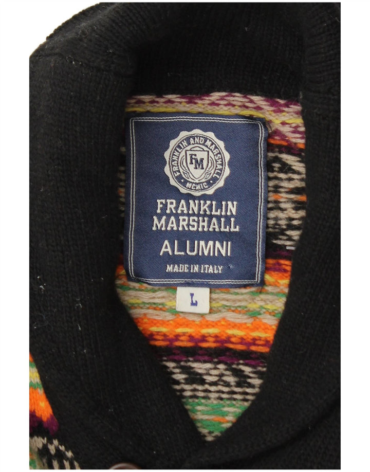 FRANKLIN MARSHALL Womens V-Neck Jumper Sweater UK 16 Large Multicoloured