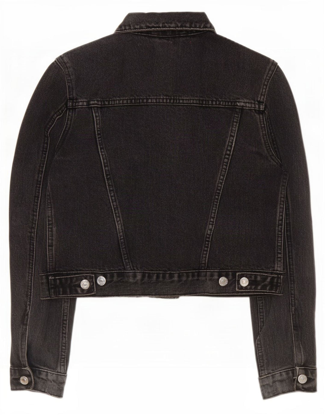 Женская укороченная джинсовая куртка Topshop UK 8, маленькая, черный хлопок